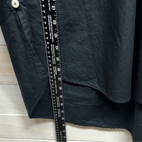Anthropologie‎ Black Tunic Top Long Sleeve Collared V Neck Womens Medium Buttons - Picture 11 of 11